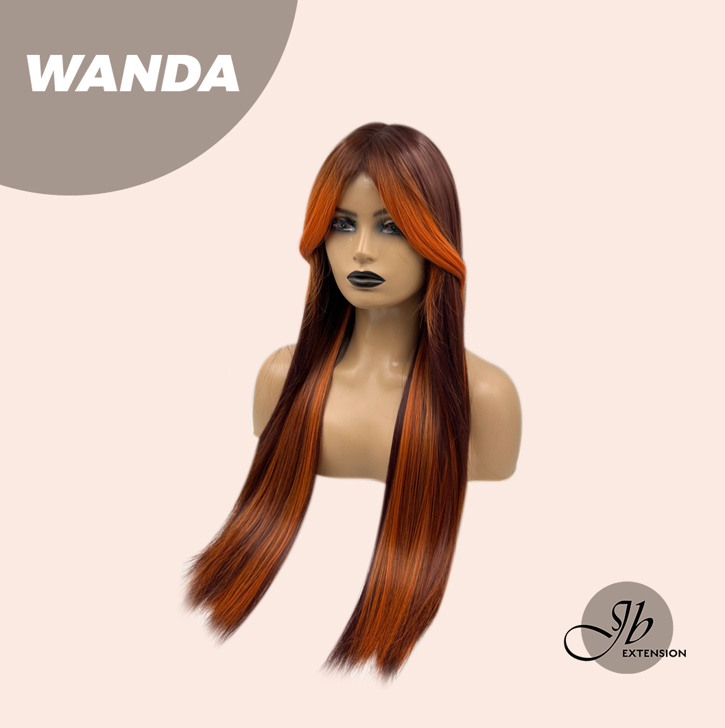 JBEXTENSION 30 Inches Copper Straight Wig With Bangs WANDA