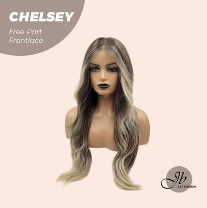 Get influncer look with 26 Inches Curly Mix Blonde Free Part Wig CHELSEY