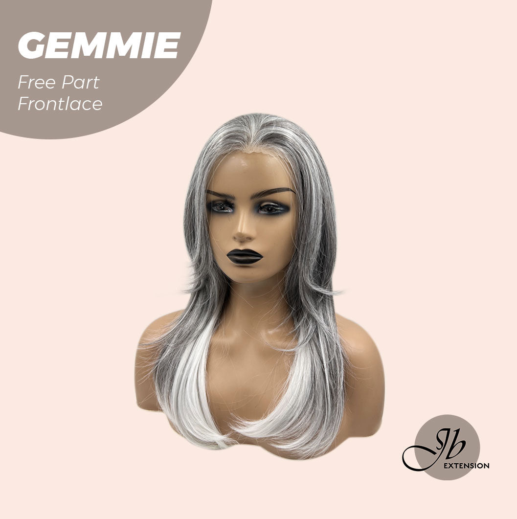 JBEXTENSION 20 Inches Grey Pre-Cut Free Part Frontlace Glueless Wig GEMMIE
