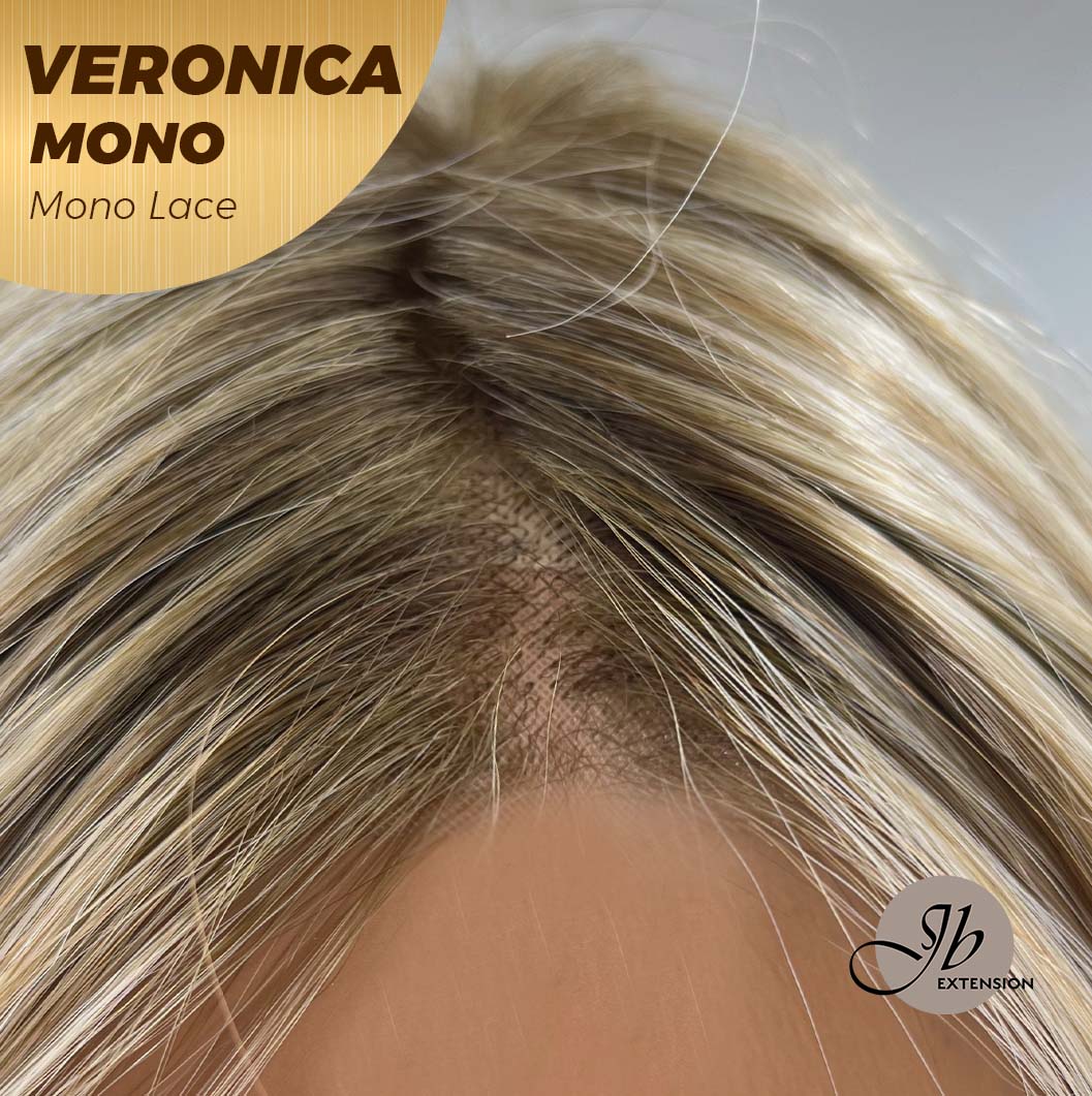 [PRE-ORDER] JBEXTENSION VERONICA MONO Monofilament Handmade Wig 6X5 Full Monofilament Hand Tied Top Wig 12 Inches Blonde Wave Mono Lace Wig With Anti-slip Silicone Strips Glueless Wig VERONICA MONO