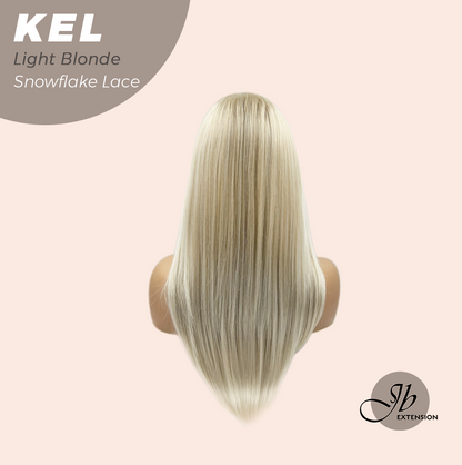 JBEXTENSION 22 Inches Light Blonde Pre-Cut Snowflake Lace Frontlace Glueless Wig KEL LIGHT BLONDE【PERMATEASE】【BENDY EAR TABS】