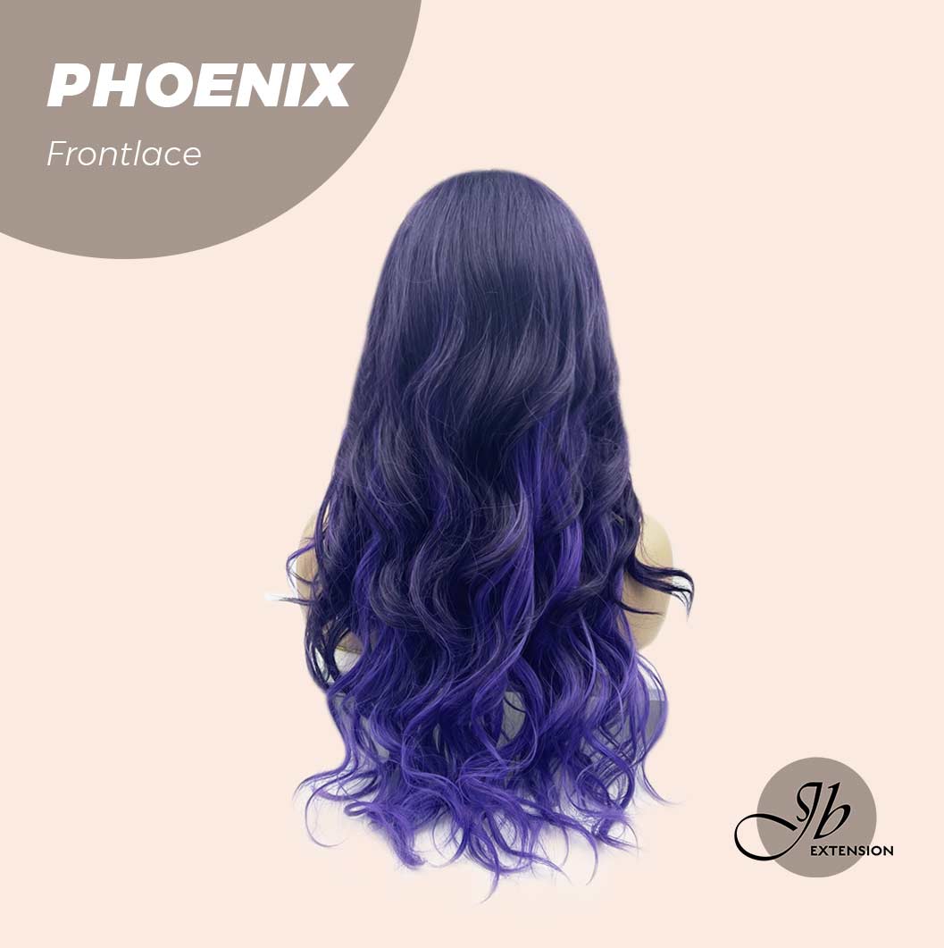 JBEXTENSION 24 Inches Mix Purple Body Wave Pre-Cut Frontlace Glueless Wig PHOENIX