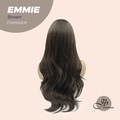 JBEXTENSION 26 Inches Curly Women Cold Brown Wig Pre-Cut Frontlace Glueless Wig EMMIE BROWN