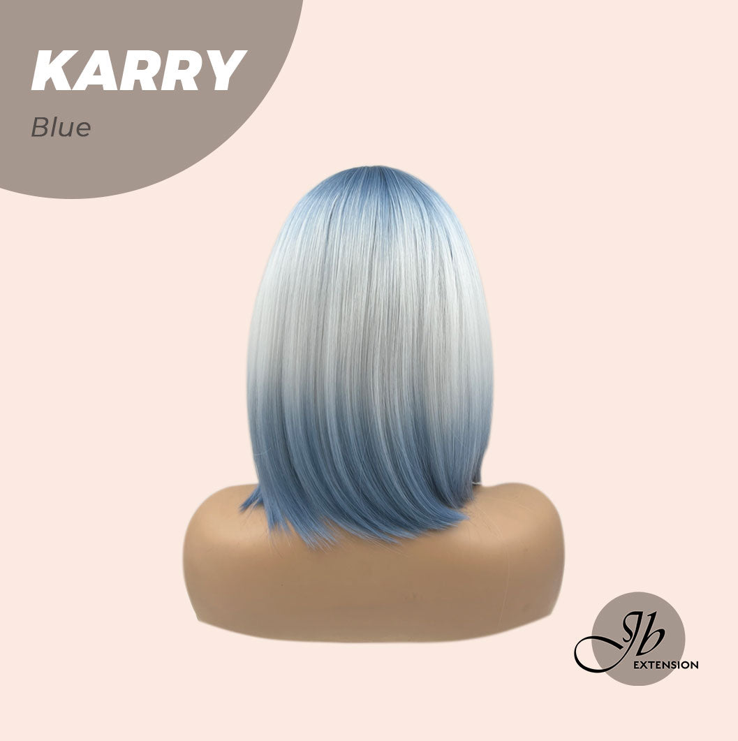 JBEXTENSION 12 Inches Bob Cut Short Straight Blue Wig KARRY BLUE