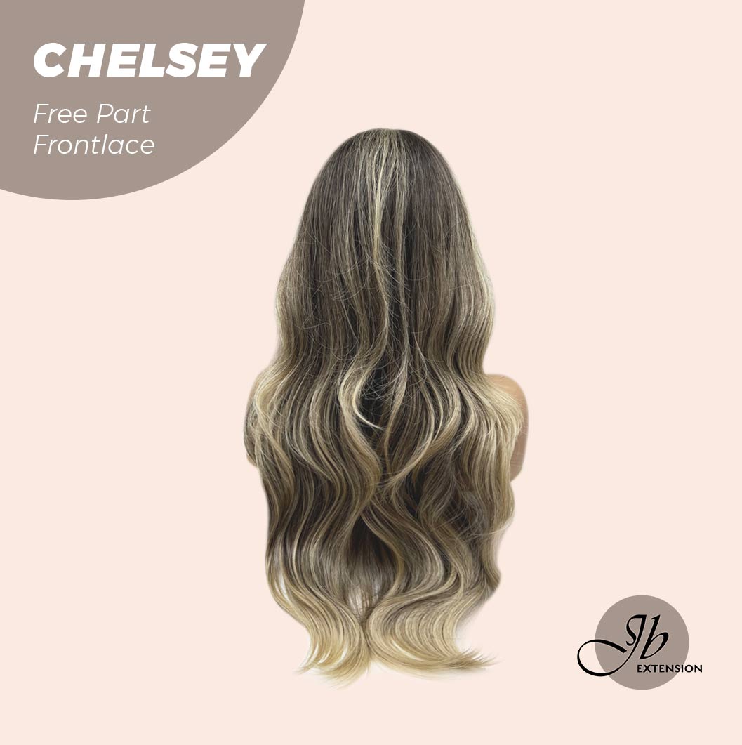 Get influncer look with 26 Inches Curly Mix Blonde Free Part Wig CHELSEY