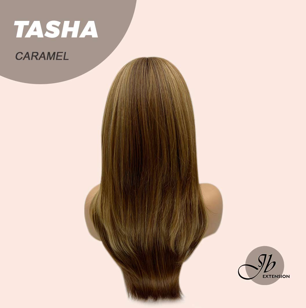 JBEXTENSION 24 Inches Wolf Cut Caramel Women Wig With Bangs TASHA CARAMEL