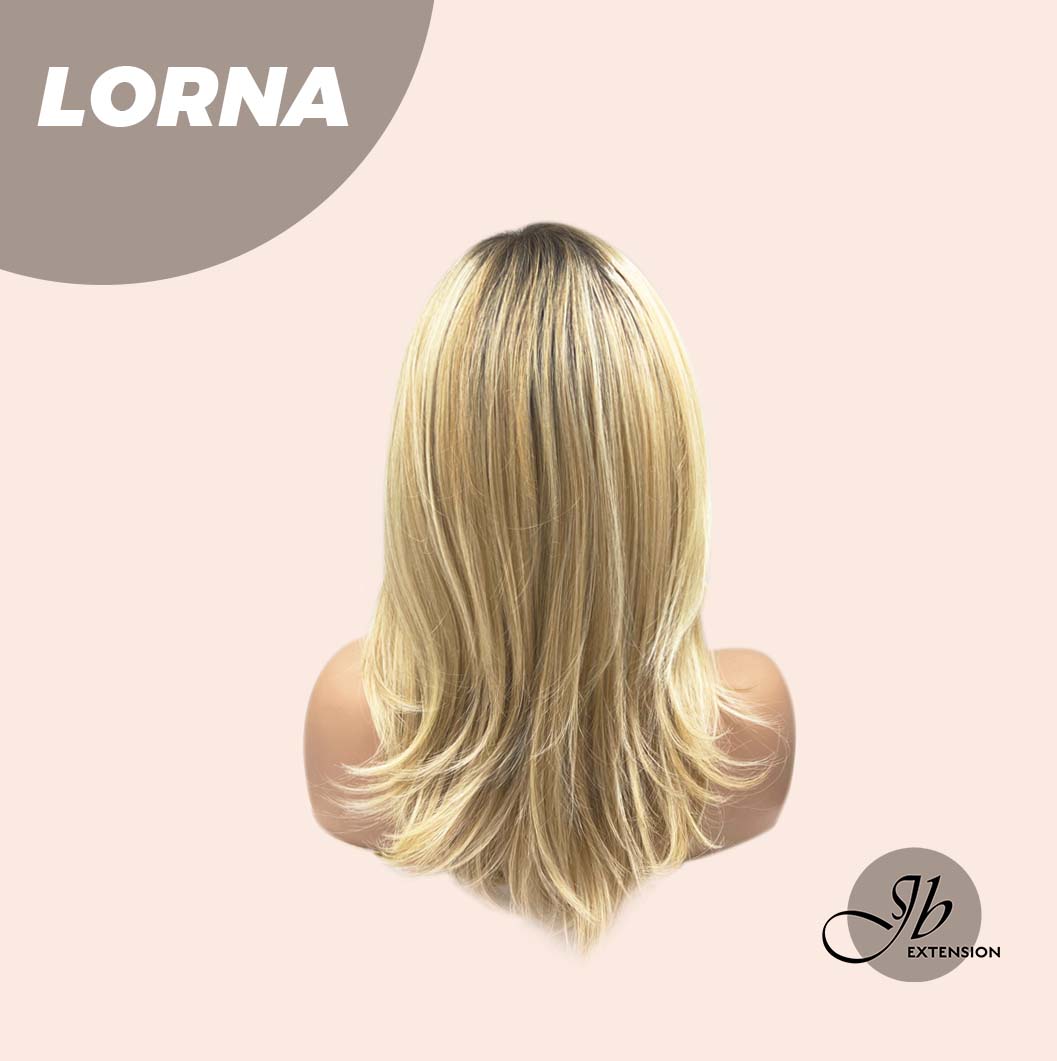 [PRE-ORDER] JBEXTENSION 18 Inches Blonde Curly Women Fashion Full Machine Wig With Bangs LORNA【PLUS PERMATEASE】【BENDY EAR TABS】