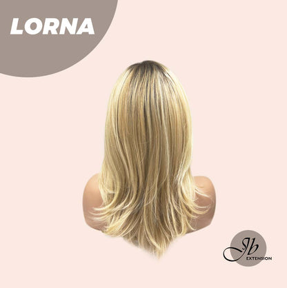 [PRE-ORDER] JBEXTENSION 18 Inches Blonde Curly Women Fashion Full Machine Wig With Bangs LORNA【PLUS PERMATEASE】【BENDY EAR TABS】