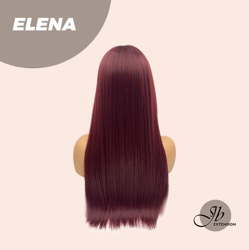 JBEXTENSION 22 Inches Straight Red Hime Cut Wig With Bangs ELENA