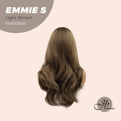 JBEXTENSION 22 Inches Curly Light Brown Pre-Cut Frontlace Glueless Wig EMMIE S LIGHT BROWN