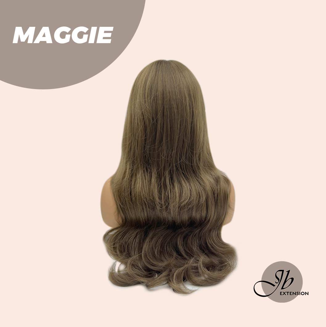 JBEXTENSION 26 Inches Light Brown Curly Wig With Bangs MAGGIE