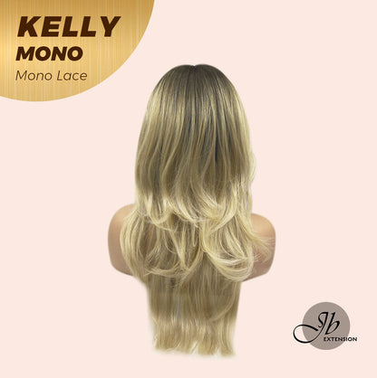 JBEXTENSION KELLY MONO Monofilament Handmade Wig 6X5 Full Monofilament Hand Tied Top Wig 22 Inches Blonde Color Wolf Cut Full Mono Lace Glueless Wig KELLY MONO
