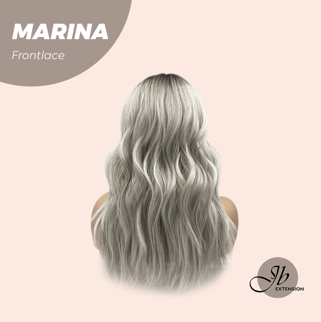 JBEXTENSION 20 Inches Silver Color Wave Pre-Cut Frontlace Glueless Wig MARINA