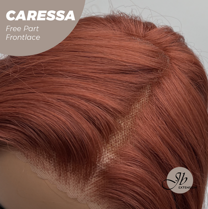 JBEXTENSION 22 Inches Copper Curly Wave 13X6 Pre-Cut Free Part Frontlae Glueless Wig CARESSA