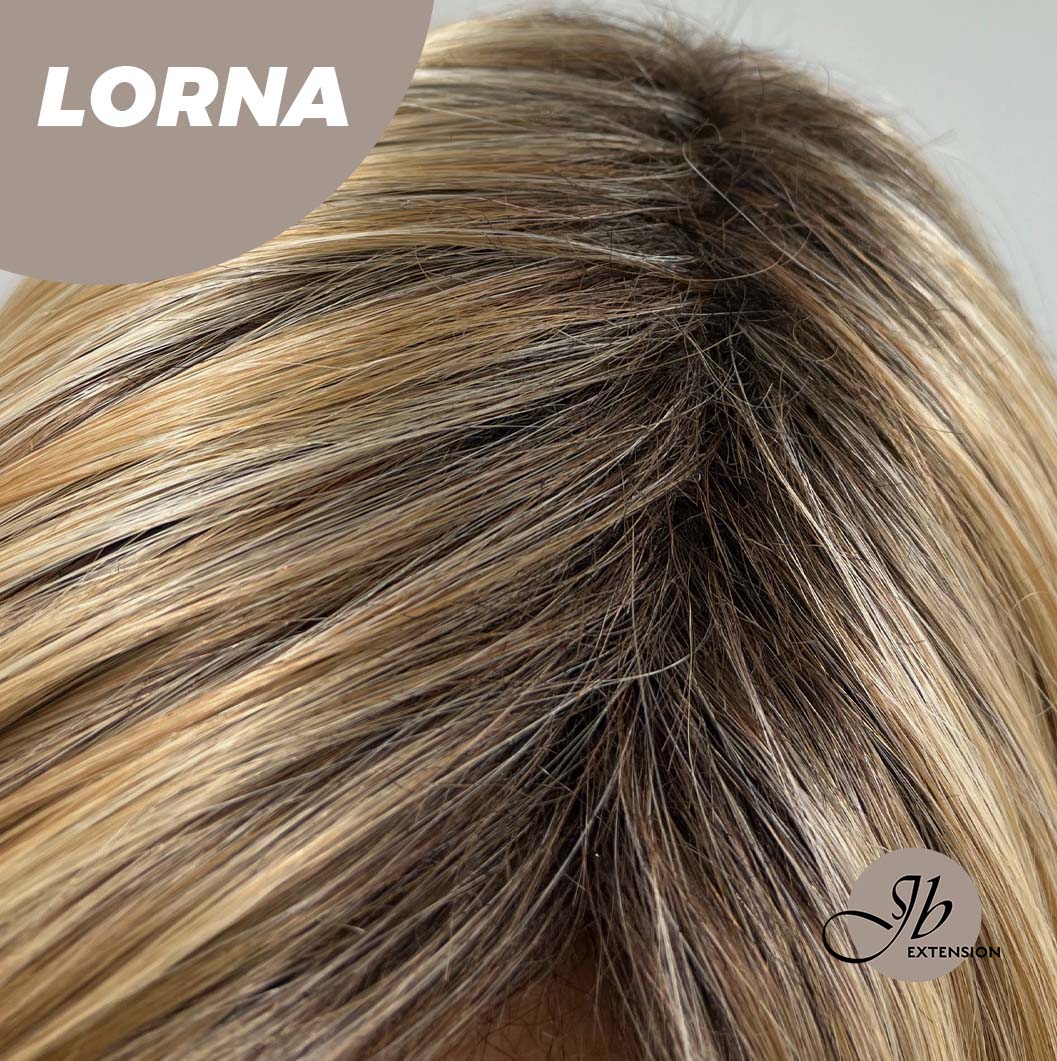[PRE-ORDER] JBEXTENSION 18 Inches Blonde Curly Women Fashion Full Machine Wig With Bangs LORNA【PLUS PERMATEASE】【BENDY EAR TABS】