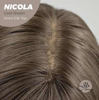 JBEXTENSION 22 Inches Scalpiana Cold Brown 3.5X4 Hard Silky Top Natural Scalp Effect Wig NICOLA COLD BROWN Silky Top