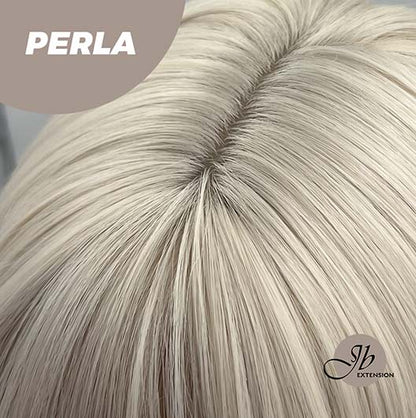 JBEXTENSION 24 Inches White Straight Wig With Bangs PERLA