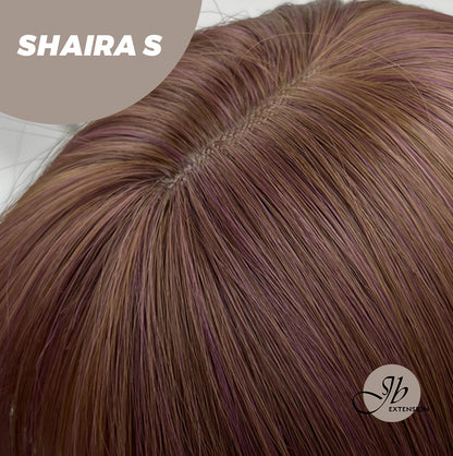 JBEXTENSION 12 Inches Bob Cut Mix Dark Pink Straight Short Wig SHAIRA S