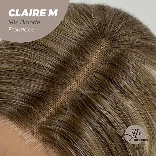 JBEXTENSION 22 Inches Body Wave Mix Blonde Pre-Cut Frontlace Glueless Wig CLAIRE M BLONDE