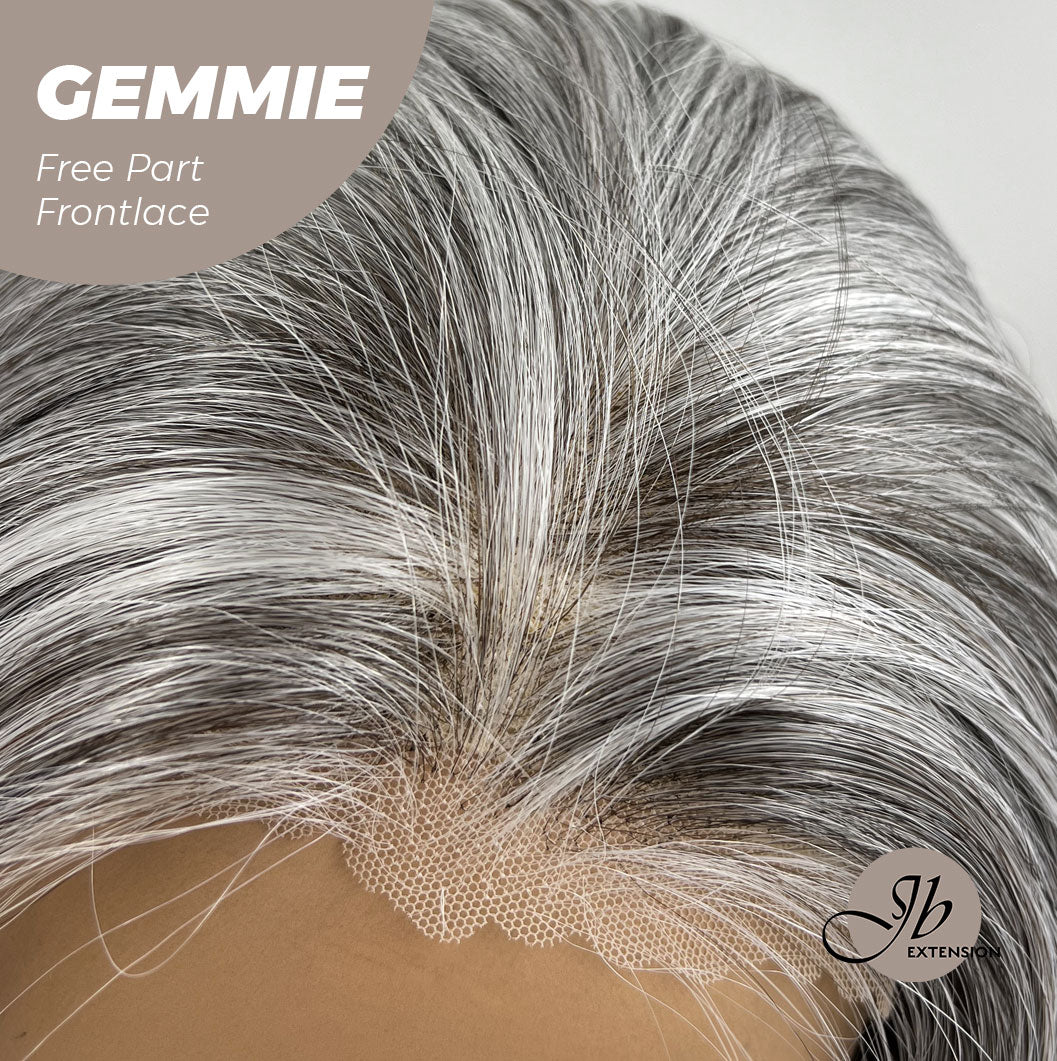 JBEXTENSION 20 Inches Grey Pre-Cut Free Part Frontlace Glueless Wig GEMMIE