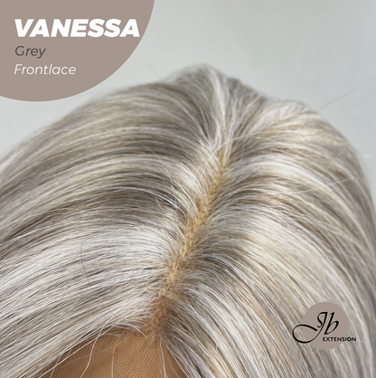 JBEXTENSION 26 Inches Curly Grey Pre-Cut Frontlace Wig VANESSA GREY