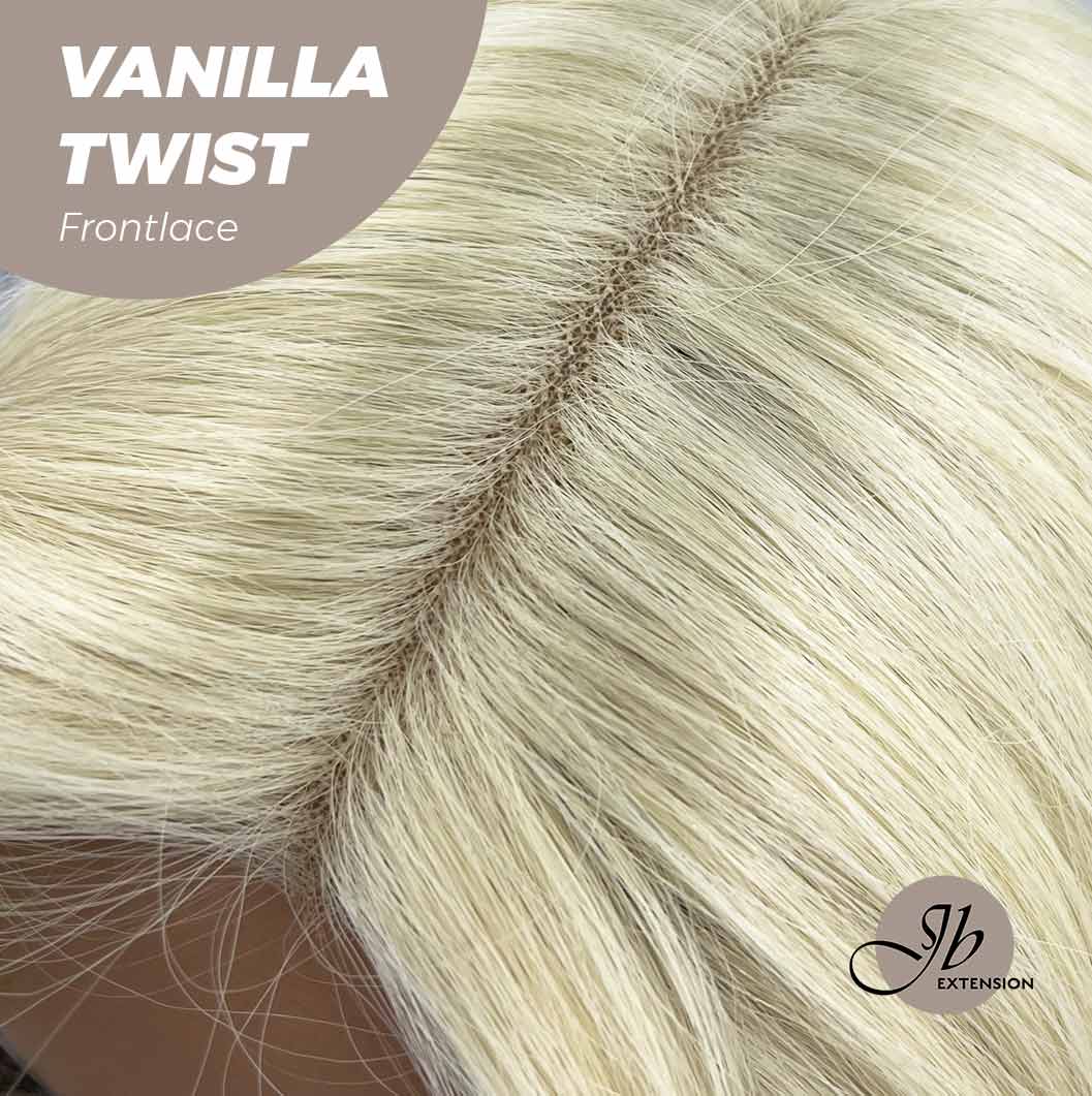 JBEXTENSION 25 Inches Body Wave Light Blonde On The Top Mix Color Pre-Cut Frontlace Glueless Wig VANILLA TWIST