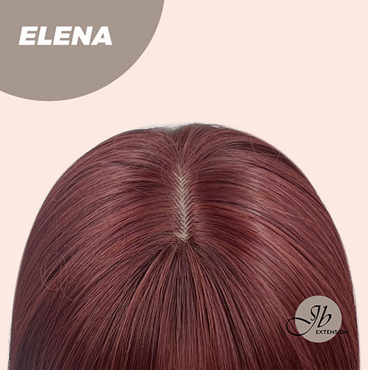 JBEXTENSION 22 Inches Straight Red Hime Cut Wig With Bangs ELENA