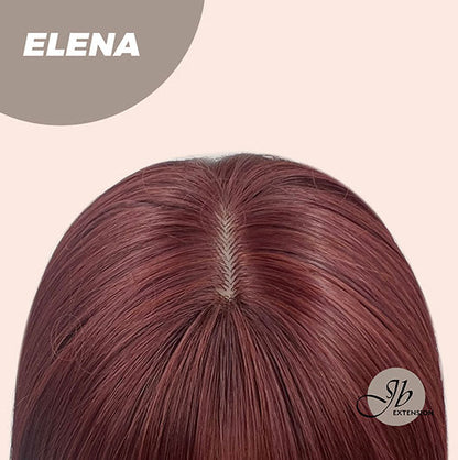 JBEXTENSION 22 Inches Straight Red Hime Cut Wig With Bangs ELENA
