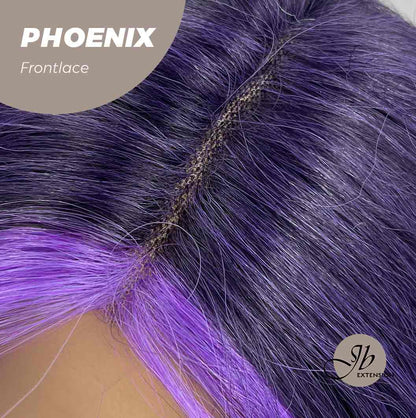 JBEXTENSION 24 Inches Mix Purple Body Wave Pre-Cut Frontlace Glueless Wig PHOENIX