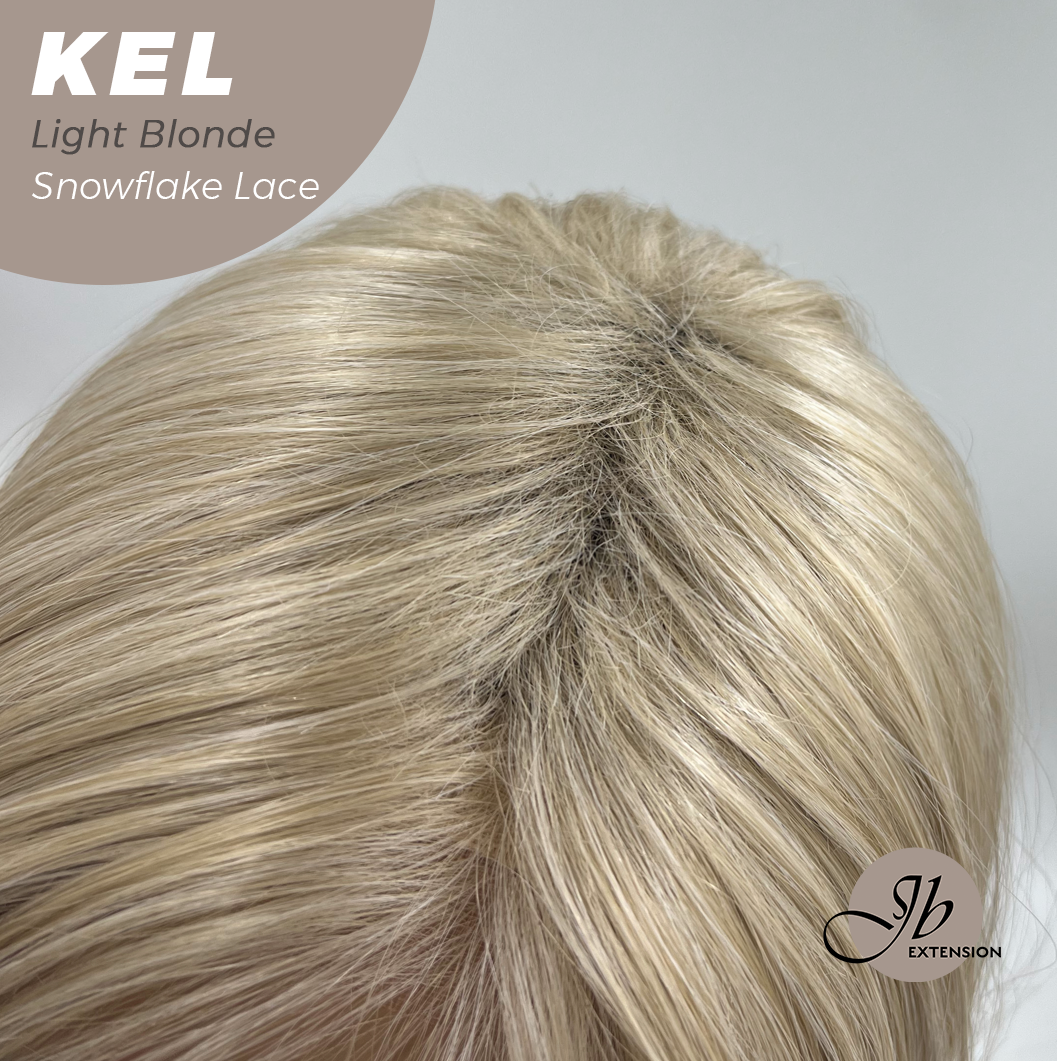JBEXTENSION 22 Inches Light Blonde Pre-Cut Snowflake Lace Frontlace Glueless Wig KEL LIGHT BLONDE【PERMATEASE】【BENDY EAR TABS】