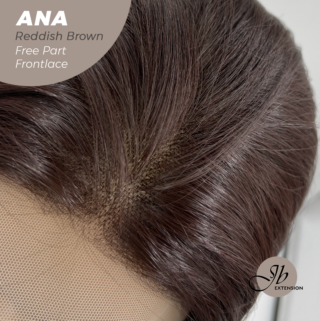 JBEXTENSION 28 Inches Reddish Brown Straight 13X6 Free Part Frontlace Glueless Wig ANA REDDISH BROWN