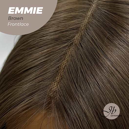 JBEXTENSION 26 Inches Curly Women Cold Brown Wig Pre-Cut Frontlace Glueless Wig EMMIE BROWN