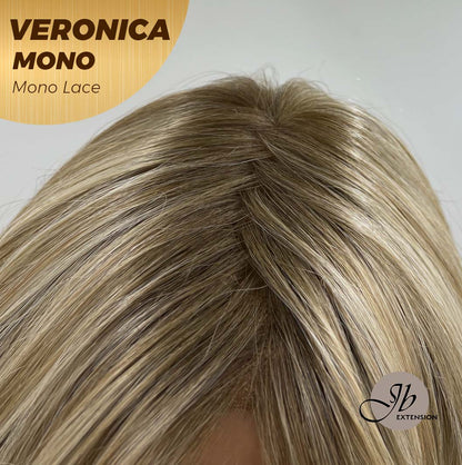 [PRE-ORDER] JBEXTENSION VERONICA MONO Monofilament Handmade Wig 6X5 Full Monofilament Hand Tied Top Wig 12 Inches Blonde Wave Mono Lace Wig With Anti-slip Silicone Strips Glueless Wig VERONICA MONO