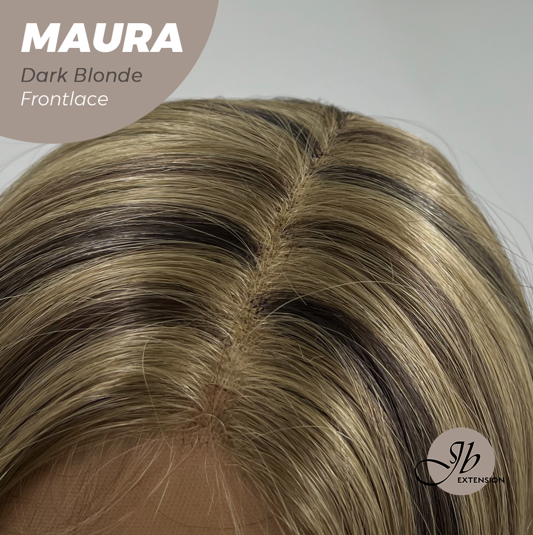 JBEXTENSION 38 Inches Super Long Straight Dark Blonde Pre-Cut Frontlace Wig MAURA DARK BLONDE