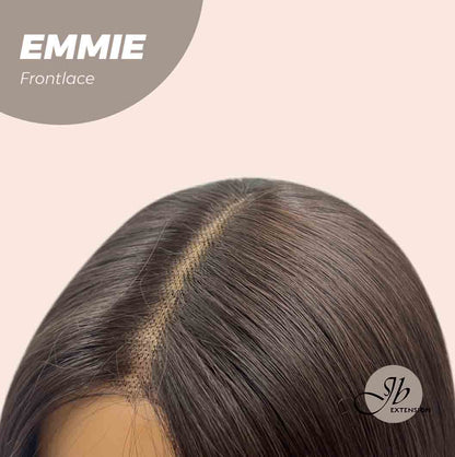 JBEXTENSION 26 Inches Curly Women Tea Black Darkest Brown Wig Pre-Cut Frontlace Glueless Wig EMMIE