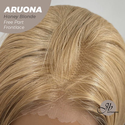 JBEXTENSION 28 Inches Honey Blonde Straight 13X3.5 Free Part Pre-Cut Frontlace Glueless Wig ARUONA HONEY BLONDE