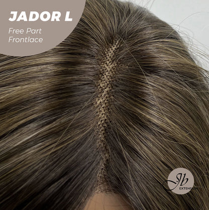 JBEXTENSION 24 Inches Blonde Highlight Curly Lace Front Wig.Pre Plucked 13*4 HD Transparent Lace Frontal Handmade Futura Fiber Swiss Lace Synthetic Fiber Pre-Cut Lace Glueless Wig JADOR L