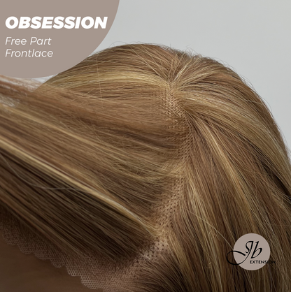 JBEXTENSION 24 Inches Brown With Highlight Wave 13X6 Pre-Cut Free Part Frontlace Glueless Wig OBSESSION
