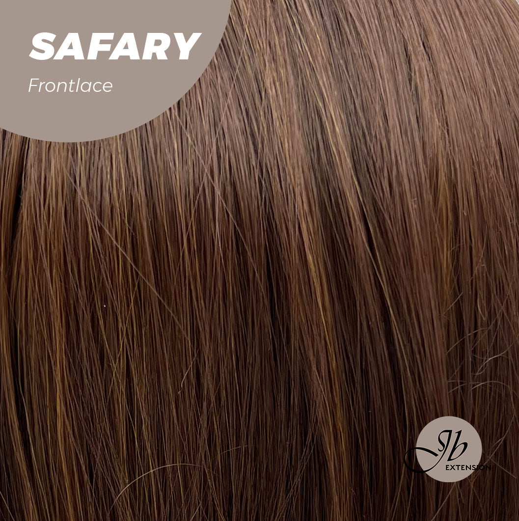 JBEXTENSION 30 Inches Long Curly Brown With Blonde Highlight Side Part Frontlace Glueless Wig SAFARY