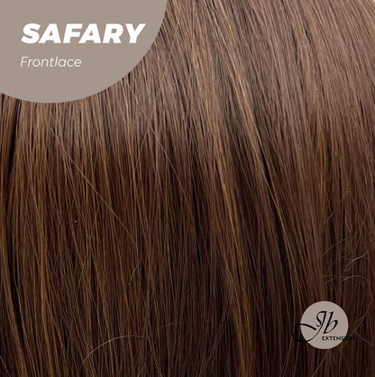 JBEXTENSION 30 Inches Long Curly Brown With Blonde Highlight Side Part Frontlace Glueless Wig SAFARY