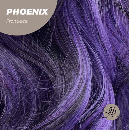 JBEXTENSION 24 Inches Mix Purple Body Wave Pre-Cut Frontlace Glueless Wig PHOENIX