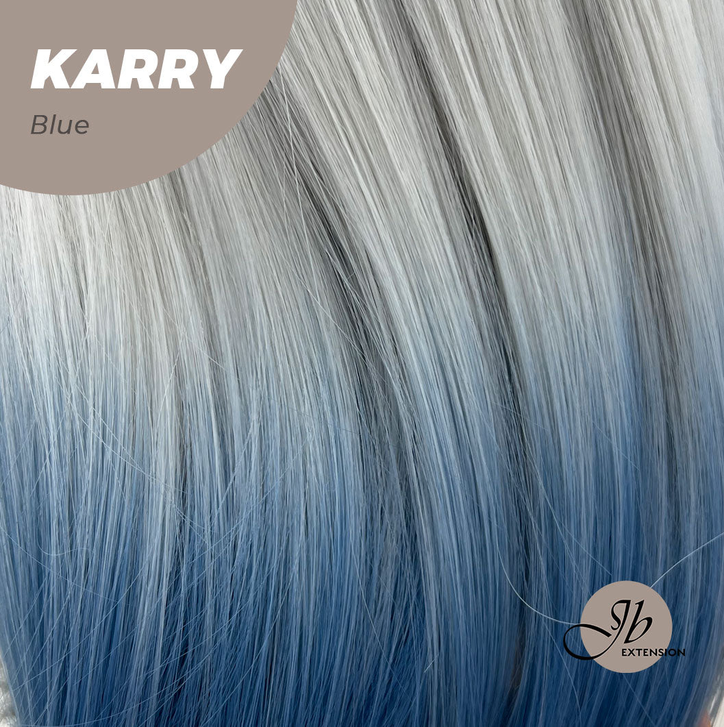 JBEXTENSION 12 Inches Bob Cut Short Straight Blue Wig KARRY BLUE
