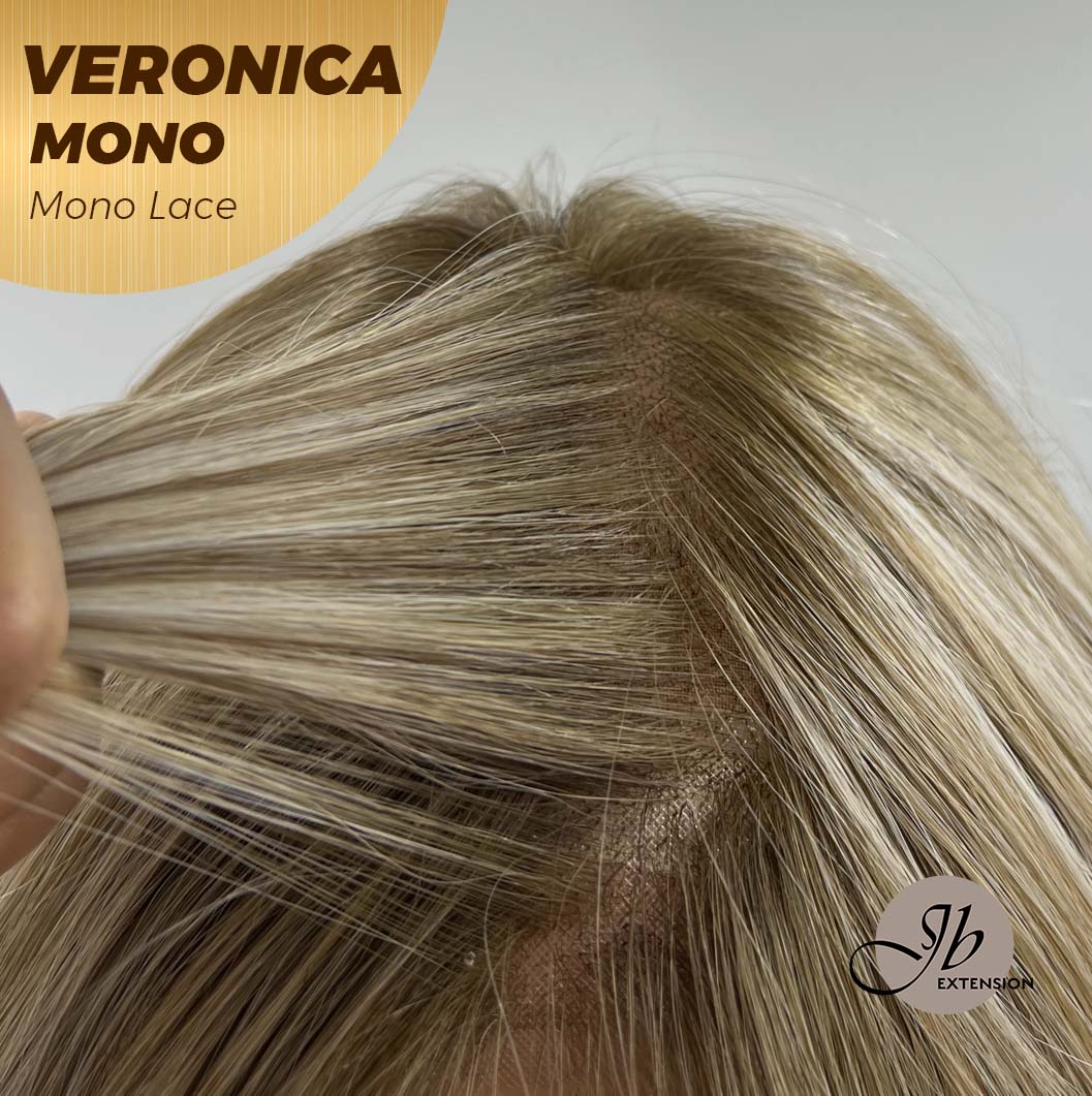 [PRE-ORDER] JBEXTENSION VERONICA MONO Monofilament Handmade Wig 6X5 Full Monofilament Hand Tied Top Wig 12 Inches Blonde Wave Mono Lace Wig With Anti-slip Silicone Strips Glueless Wig VERONICA MONO