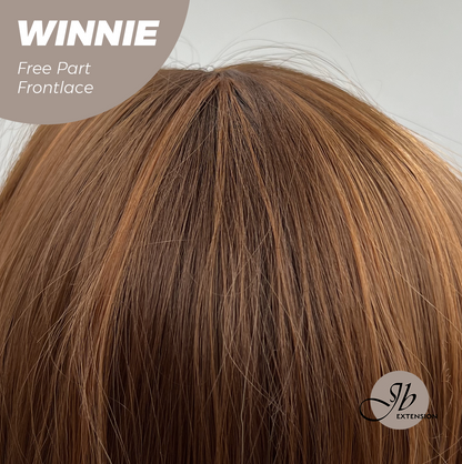 JBEXTENSION 26 Inches Copper Curly Fiber X, Tangle Less Pre-Cut Free Part Frontlae Glueless Wig WINNIE