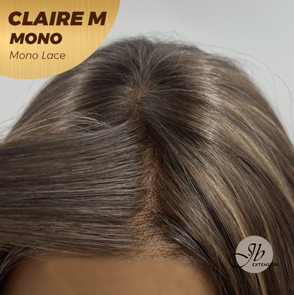 [PRE-ORDER] JBEXTENSION CLAIRE MONO Partial Monofilament Wig 22 Inches Brown With Highlight Partial Mono Lace Glueless Wig CLAIRE MONO【BENDY EAR TABS】