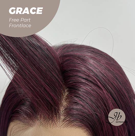 JBEXTENSION 30 Inches Dark Red Extra Long Straight Lace Front Wig.Pre Plucked 6*14 HD Transparent Lace Frontal Glueless Wig GRACE