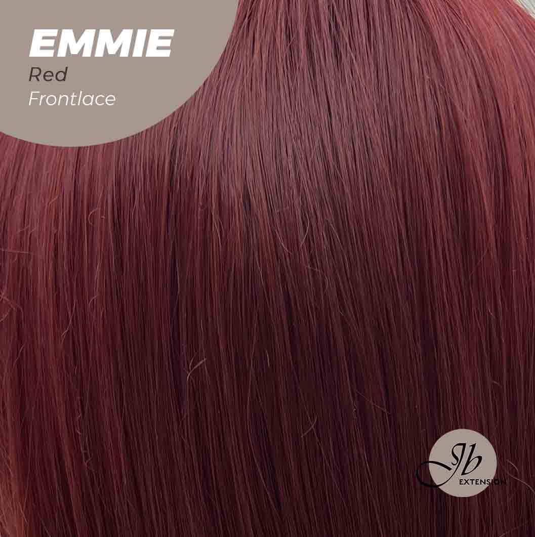 JBEXTENSION 26 Inches Curly Women Red Wig Pre-Cut Frontlace Glueless Wig EMMIE RED