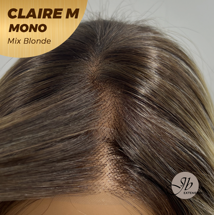 JBEXTENSION CLAIRE MONO MIX BLONDE Partial Monofilament Wig 22 Inches Mix Blonde Partial Mono Lace Glueless Wig CLAIRE MONO MIX BLONDE【BENDY EAR TABS】