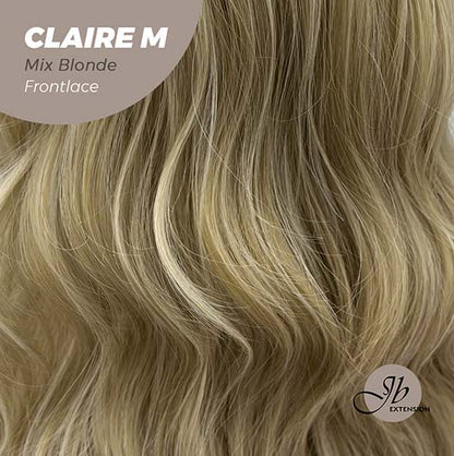 JBEXTENSION 22 Inches Body Wave Mix Blonde Pre-Cut Frontlace Glueless Wig CLAIRE M BLONDE