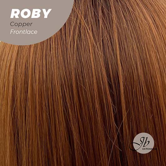 JBEXTENSION 22 Inches Copper Medium Length Women Pre-Cut Frontlace Glueless Wig ROBY COPPER